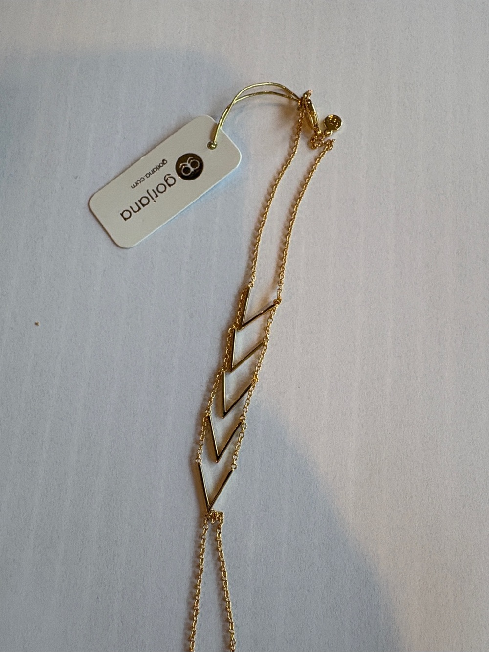 Gorjana Gold Chevron Layered Handchain Ring Bracelet NWT - Picture 2 of 7